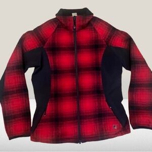 Smartwool Red and Black Plaid Jacket